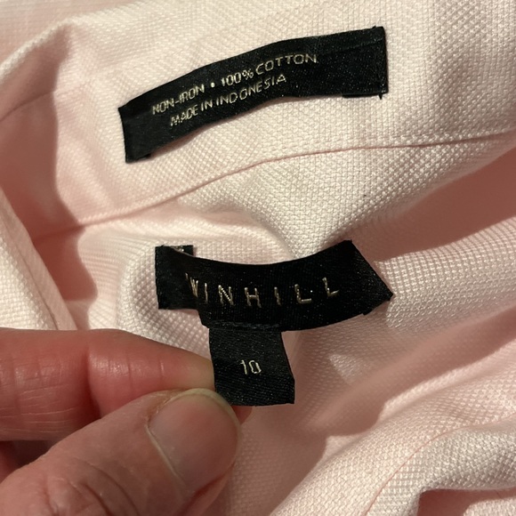 US Airways Uniform Shirt Womens Size 10 Pink Breast Cancer Long Sleeve Collect - Picture 8 of 8